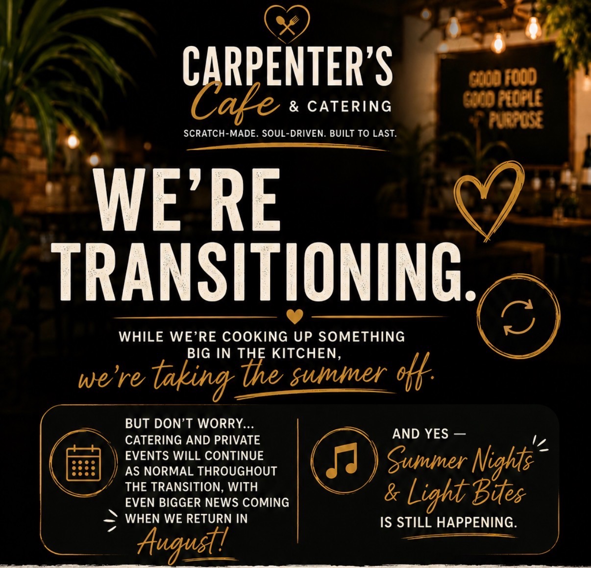 We're Transitioning — Carpenter's Cafe
